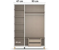 Rauch Drehtürenschrank »Shinjo«, 3-türig Premium-Ausstattung, graumetallic