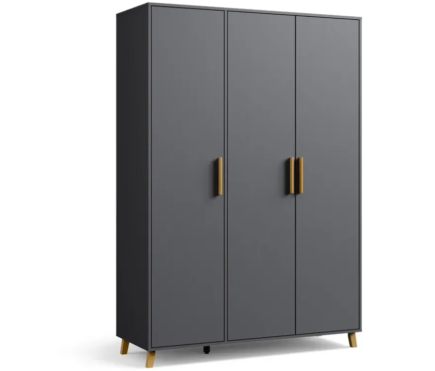Rauch Drehtürenschrank »Shinjo«, 3-türig Premium-Ausstattung, graumetallic