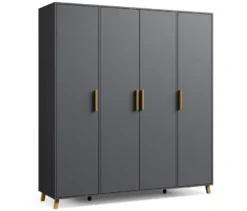Rauch Drehtürenschrank »Shinjo«, 4-türig Basic-Ausstattung, graumetallic