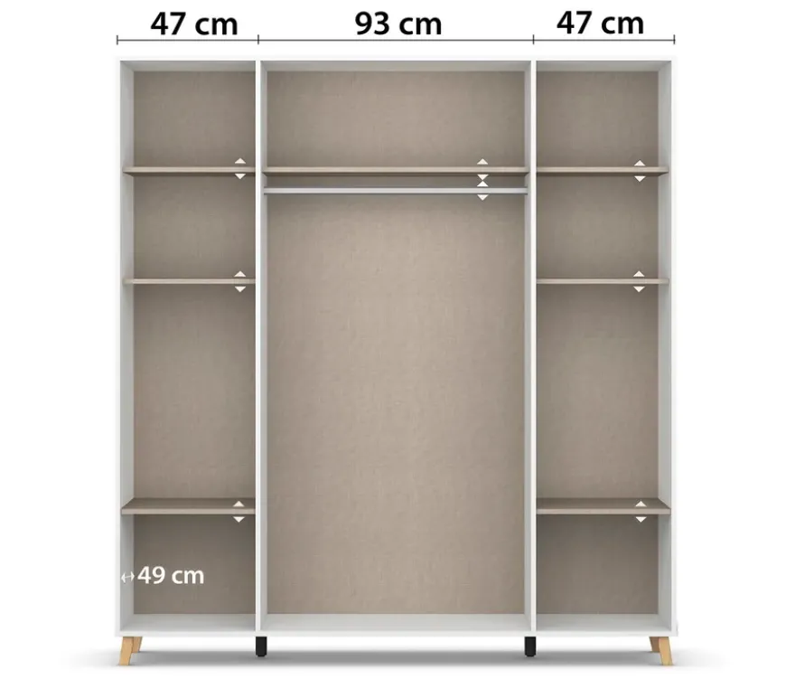 Rauch Drehtürenschrank »Shinjo«, 4-türig Basic-Ausstattung, graumetallic