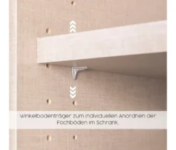 Rauch Drehtürenschrank "Skandi" 6-türig mit vier Schubladen, beige/champagner