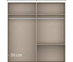 Rauch Drehtürenschrank "Skandi" 4-türig mit zwei Schubladen, beige/champagner