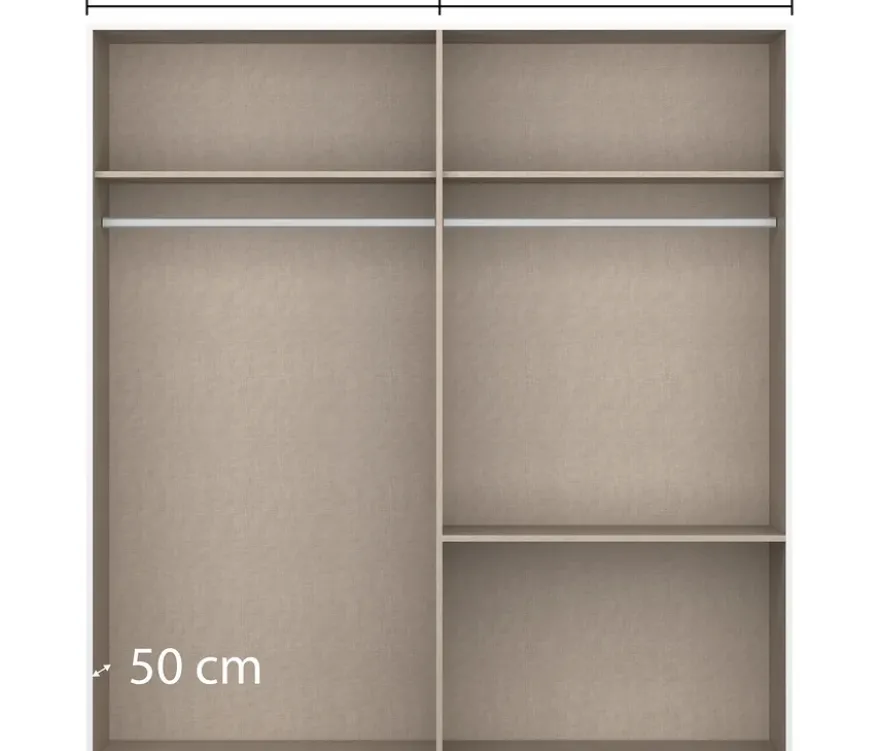 Rauch Drehtürenschrank "Skandi" 4-türig mit zwei Schubladen, beige/champagner