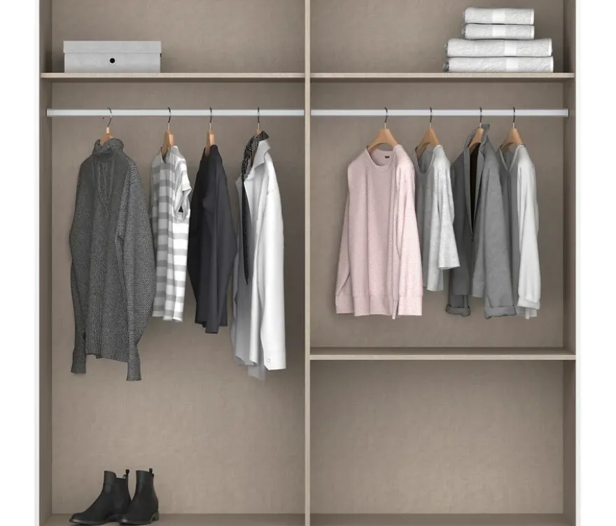 Rauch Drehtürenschrank "Skandi" 4-türig mit zwei Schubladen, beige/champagner