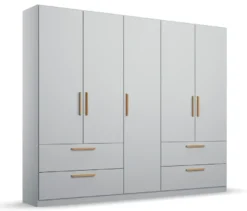 rauch Drehtürenschrank "Skandi" 5-türig, seidengrau