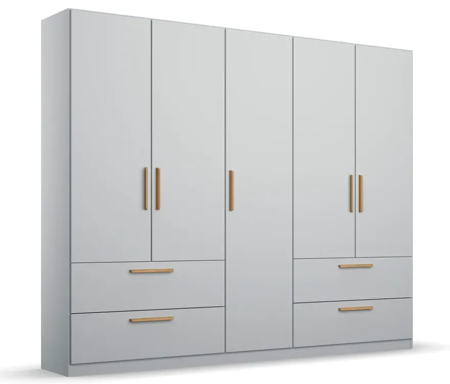 rauch Drehtürenschrank "Skandi" 5-türig, seidengrau