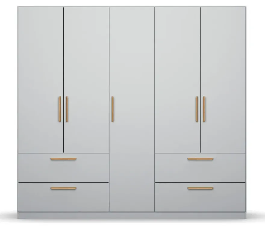 rauch Drehtürenschrank "Skandi" 5-türig, seidengrau