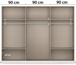 Rauch Drehtürenschrank "Skandi" 6-türig mit vier Schubladen, grau-metallic