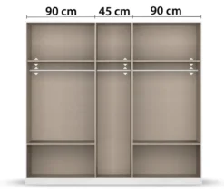 Rauch Drehtürenschrank "Skandi" 5-türig mit vier Schubladen, grau-metallic