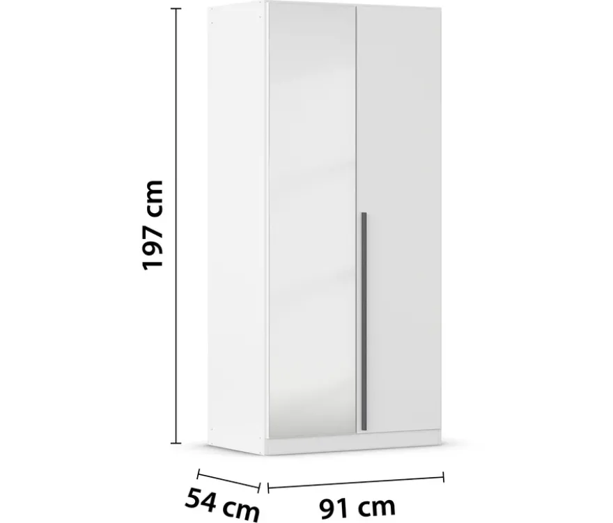 rauch Kleiderschrank »Alba« 2-türig, mit Spiegel, weiß
