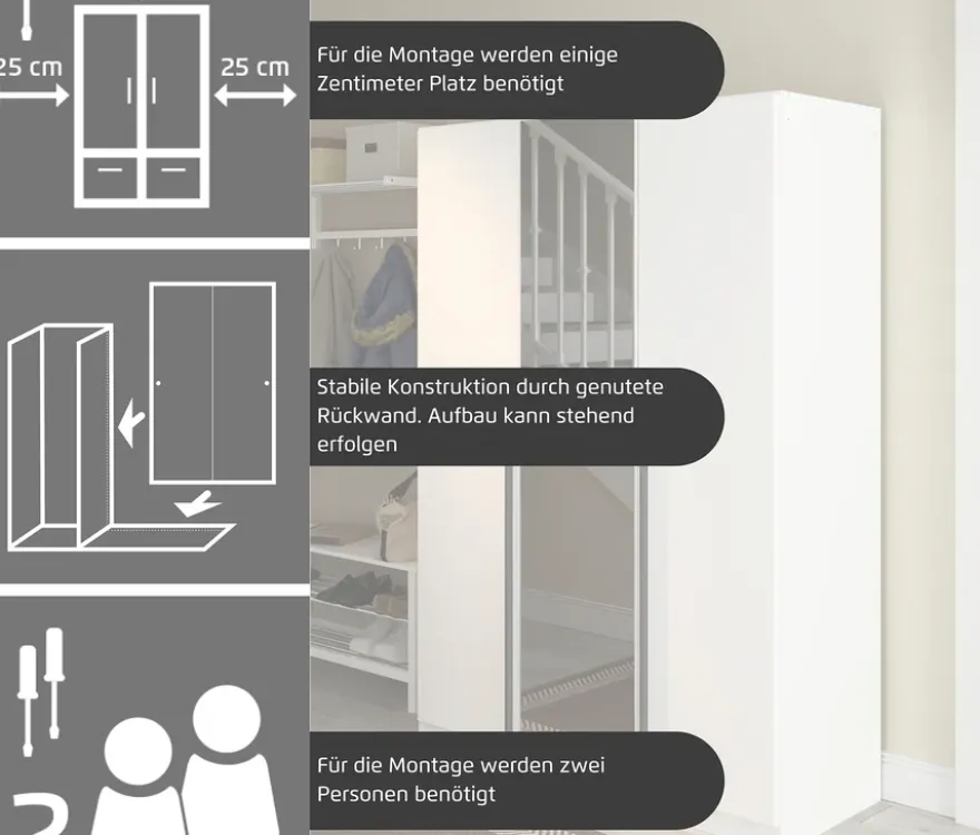 rauch Kleiderschrank »Alba«, 2-türig, champagner