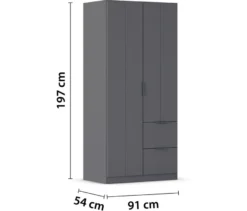 rauch Kleiderschrank »Ella«, 2-türig, grau metallic