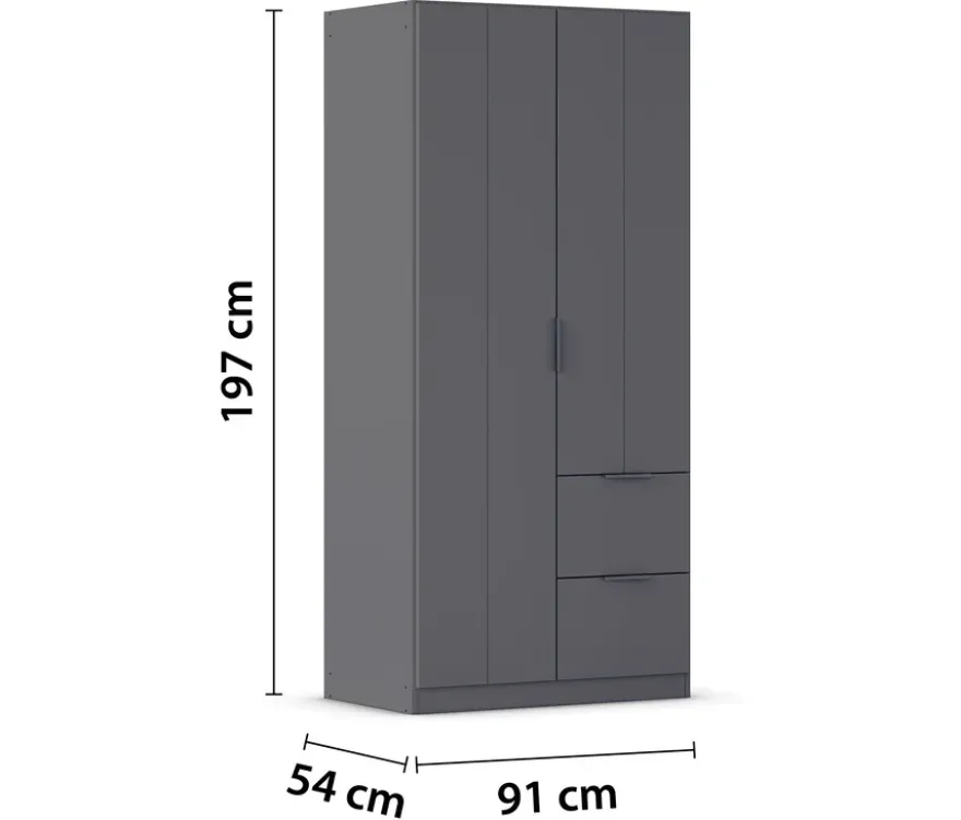 rauch Kleiderschrank »Ella«, 2-türig, grau metallic