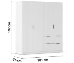 rauch Kleiderschrank »Ella«, 4-türig, alpinweiß