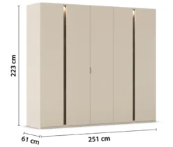rauch Kleiderschrank »Luana«, 5-türig, mit Beleuchtung, Basic-Ausstattung