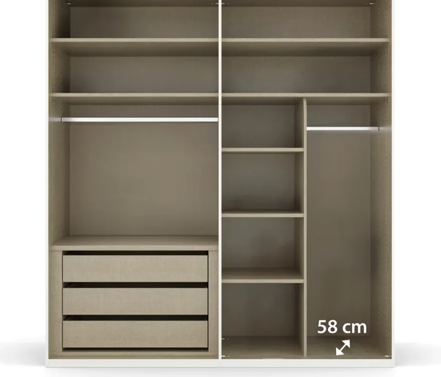 rauch Kleiderschrank »Purisma« mit umfangreicher Innenausstattung und Spiegel, 4-türig