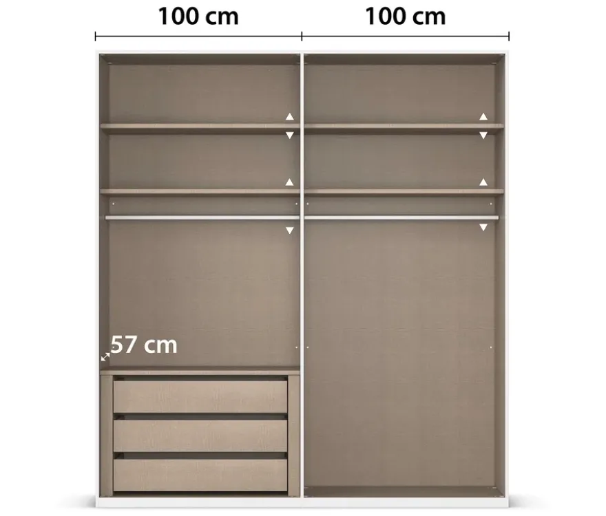 rauch Kleiderschrank »Scale«, 4-türig, Premium-Ausstattung, fango