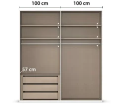 rauch Kleiderschrank »Scale«, 4-türig, Premium-Ausstattung, beige-champagnerfarben