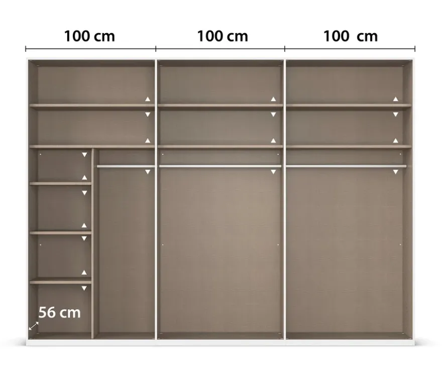 rauch Kleiderschrank »Scale«, 6-türig, Classic-Ausstattung, fango