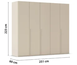 rauch Kleiderschrank »Scale«, 5-türig, Classic-Ausstattung, beige-champagnerfarben