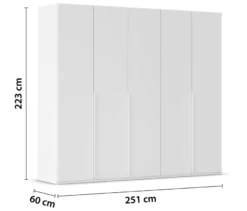 rauch Kleiderschrank »Scale«, 5-türig, Premium-Ausstattung, weiß