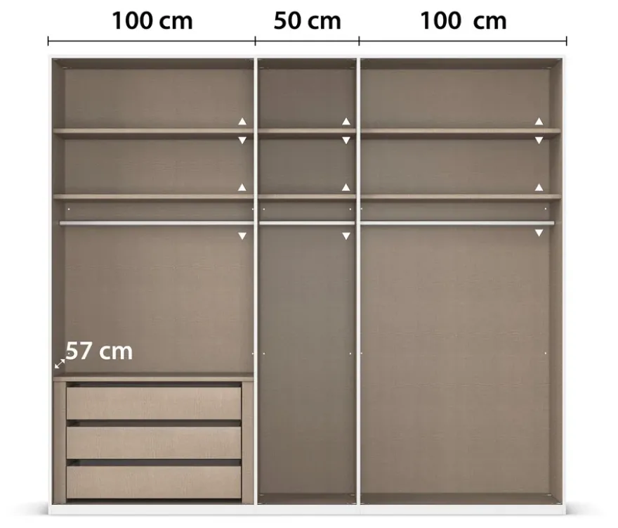 rauch Kleiderschrank »Scale«, 5-türig, Premium-Ausstattung, fango