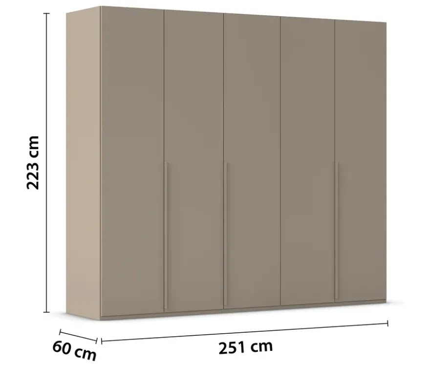 rauch Kleiderschrank »Scale«, 5-türig, Basic-Ausstattung, fango