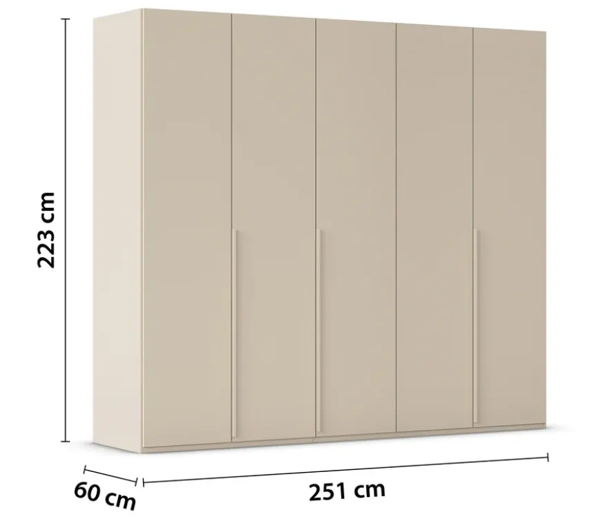rauch Kleiderschrank »Scale«, 5-türig, Basic-Ausstattung, beige-champagnerfarben