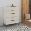 rauch Kommode »Flipp« mit Fußgestell, 5 Schubladen, 80 cm, beige-champagnerfarben