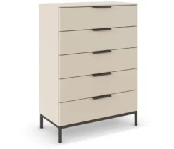 rauch Kommode »Flipp« mit Fußgestell, 5 Schubladen, 80 cm, beige-champagnerfarben