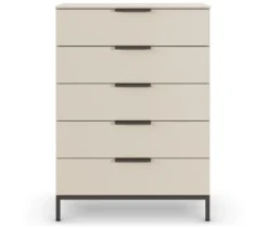 rauch Kommode »Flipp« mit Fußgestell, 5 Schubladen, 80 cm, beige-champagnerfarben