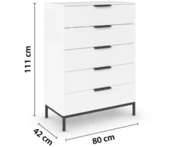 rauch Kommode »Flipp« mit Fußgestell, 5 Schubladen, 80 cm, weiß