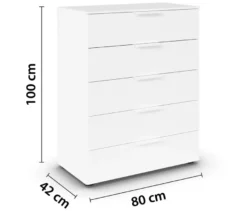 rauch Kommode »Flipp«, 5 Schubladen mit Soft-Close, weiß