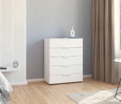 rauch Kommode »Flipp«, 5 Schubladen mit Soft-Close, weiß