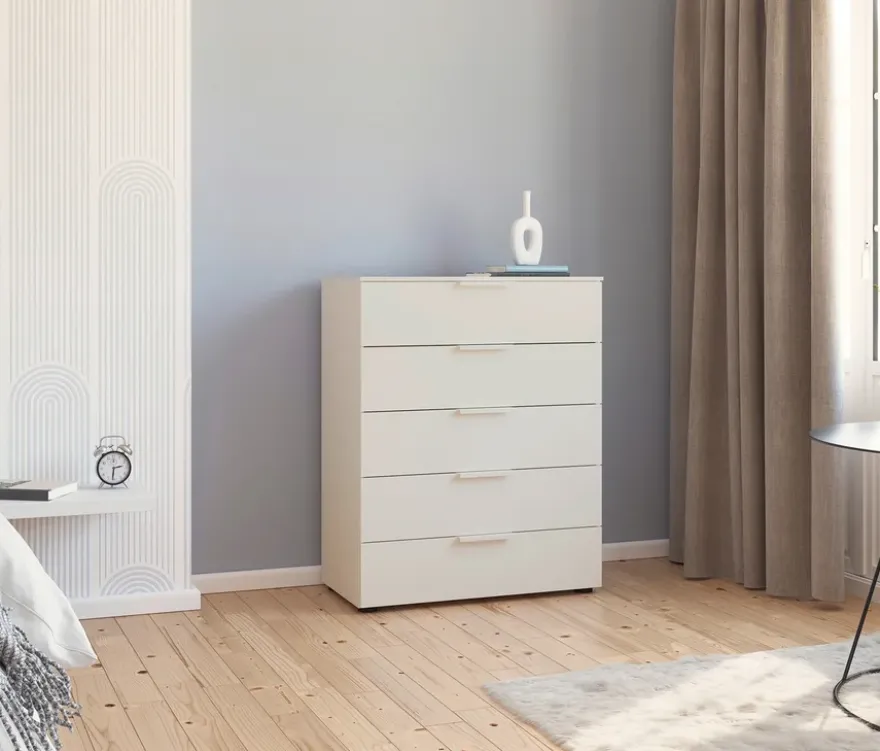 rauch Kommode »Flipp«, 5 Schubladen mit Soft-Close, beige/champagner