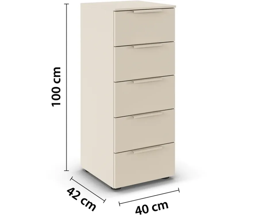 rauch Kommode »Flipp«, 5 Schubladen, beige-champagnerfarben