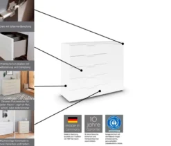 rauch Kommode »Flipp«, 1 Tür, 5 Schubladen mit Soft-Close, beige/champagner