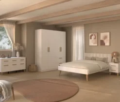 rauch Schlafzimmer-Set »Skandi« mit Bett, Nachttisch, Kleiderschrank und Kommode, weiß