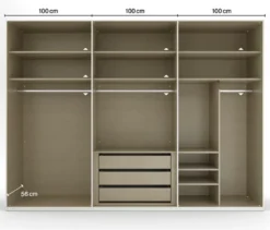 rauch Schrank »Skat Shine«, 6-türig mit Glasrahmentüren, beige/champagner