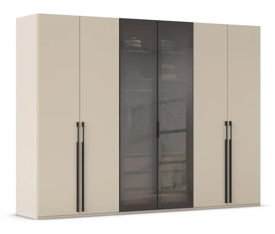 rauch Schrank »Skat Shine«, 6-türig mit Glasrahmentüren, beige/champagner