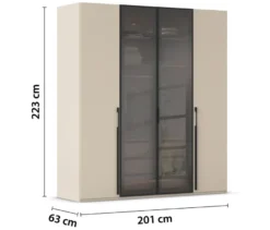 rauch Schrank »Skat Shine«, 4-türig mit Glasrahmentüren, beige/champagner