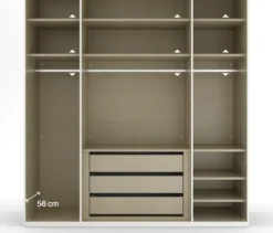 rauch Schrank »Skat Shine«, 4-türig mit Glasrahmentüren, beige/champagner