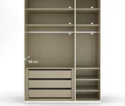 rauch Schrank »Skat Shine«, 3-türig mit Glasrahmentür, beige/champagner