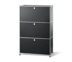 Regal Metall »CN3« mit 3 Klappenfächern, schwarz