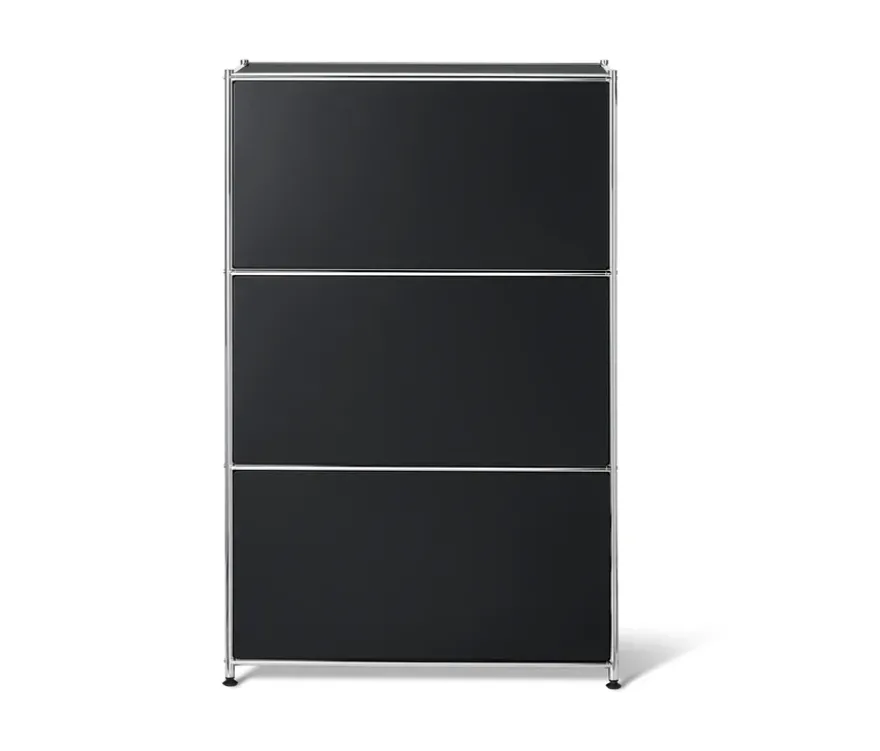 Regal Metall »CN3« mit 3 Klappenfächern, schwarz