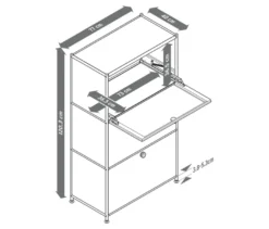 Regal Metall »CN3« mit 3 Klappenfächern, weiß