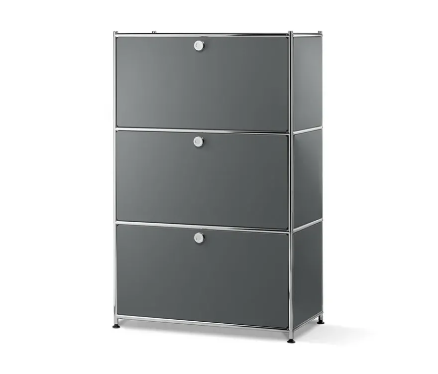 Regal Metall »CN3« mit 3 Klappenfächern, grau