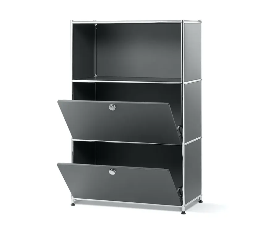 Regal Metall »CN3« mit 2 Klappenfächern, grau