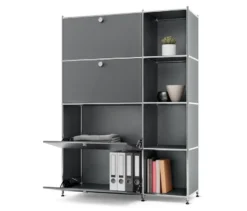 Regal Metall »CN3« mit 4 Klappenfächern, grau