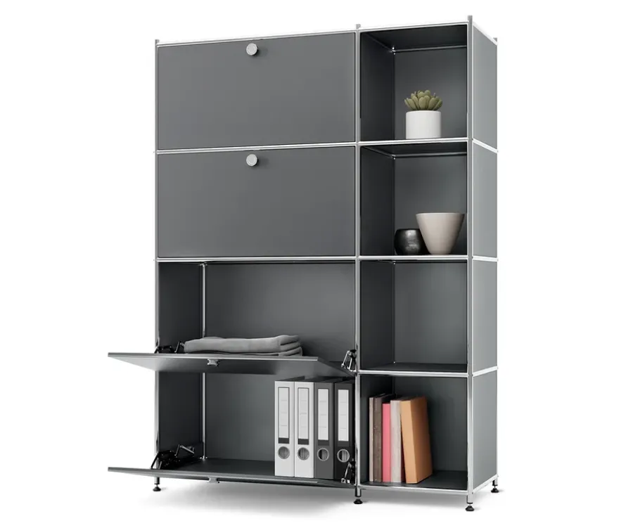Regal Metall »CN3« mit 4 Klappenfächern, grau
